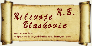 Milivoje Blašković vizit kartica